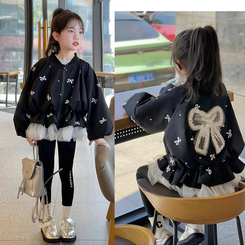 Kids Girls Coat Children's Bow - Baby Clothing Zip review and price