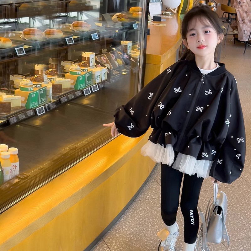 Kids Girls Coat Children's Bow - Baby Clothing Zip review and price