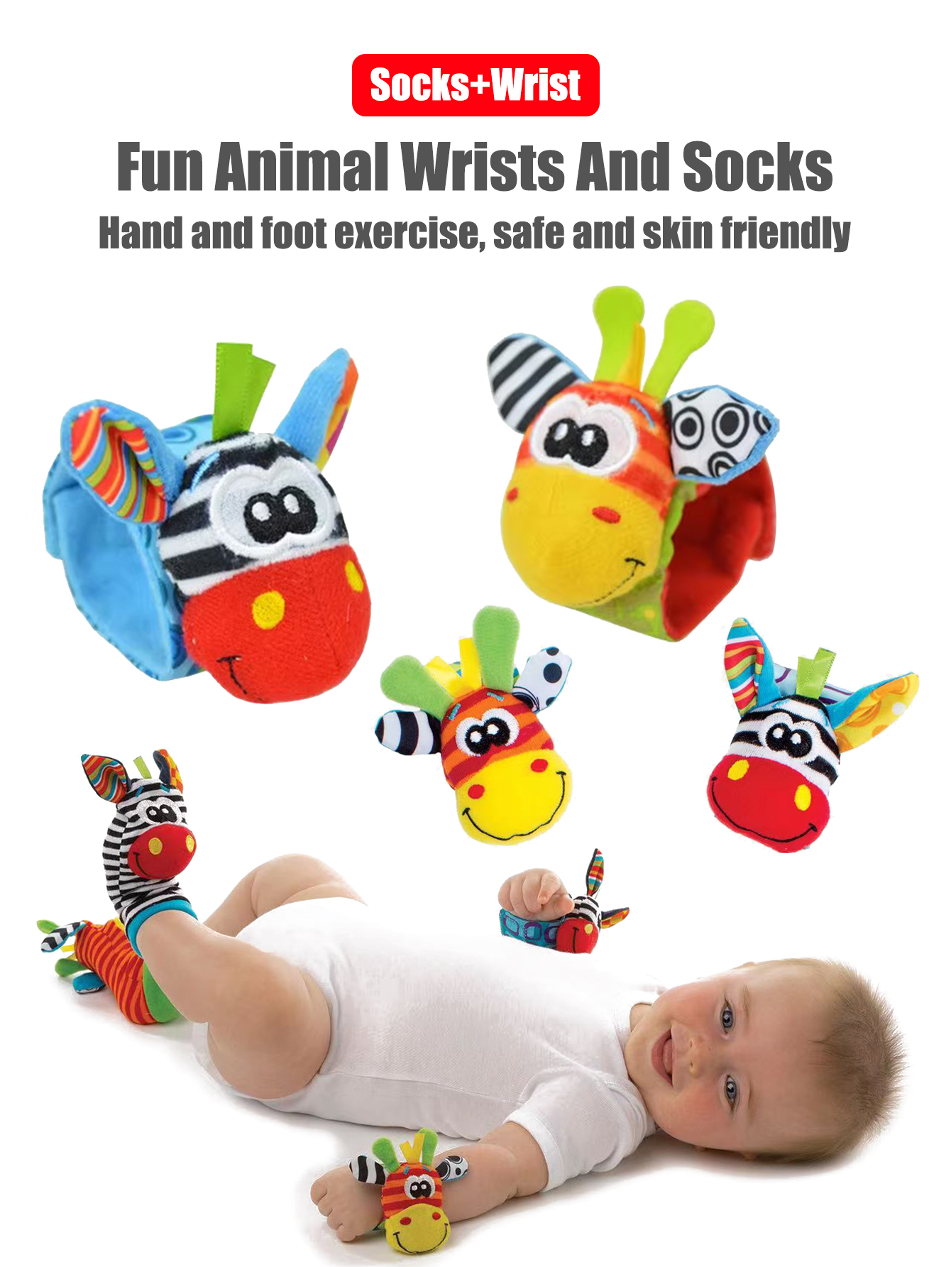 4pcs/Set Baby Infant Wrist Rat - Toddler Sock Set review and price