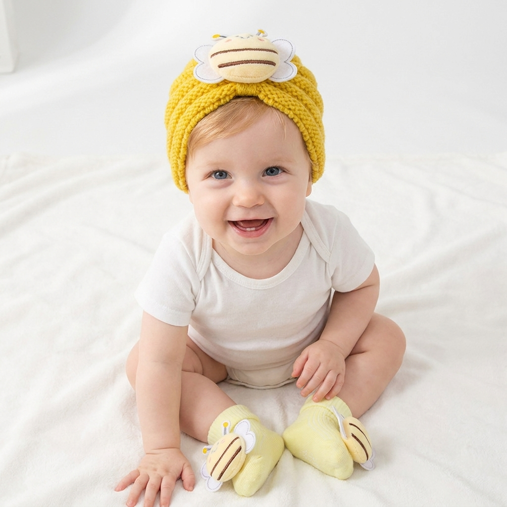 2Pcs/Set Baby Knitted Turban H - Toddler Sock Set review and price